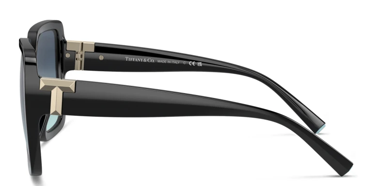Shop TIFFANY Square Sunglasses in Black online.