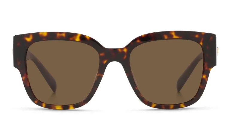 Shop VERSACE Medusa Pillow Sunglasses in Havana online.