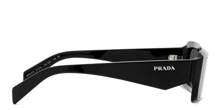 Shop PRADA Rectangle Sunglasses in Black online.
