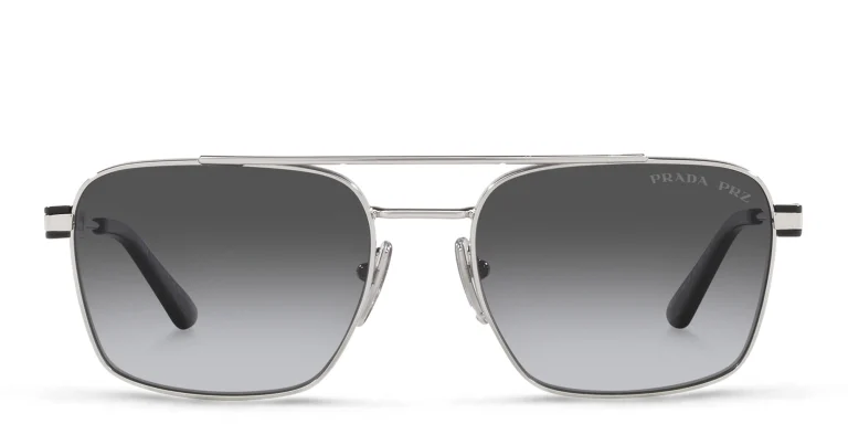 Shop PRADA Pillow Sunglasses in Silver online.