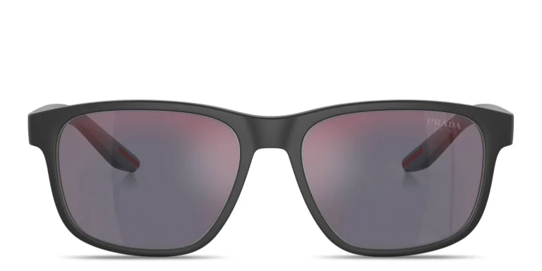 Shop Prada Linea Rossa Logo Signature Pillow Sunglasses in Grey online.