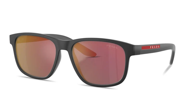 Shop Prada Linea Rossa Logo Signature Pillow Sunglasses in Grey online.
