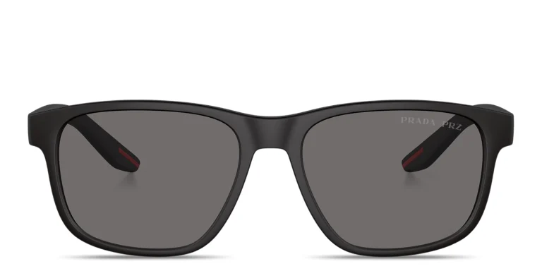 Shop Prada Linea Rossa Logo Signature Pillow Sunglasses in Black online.