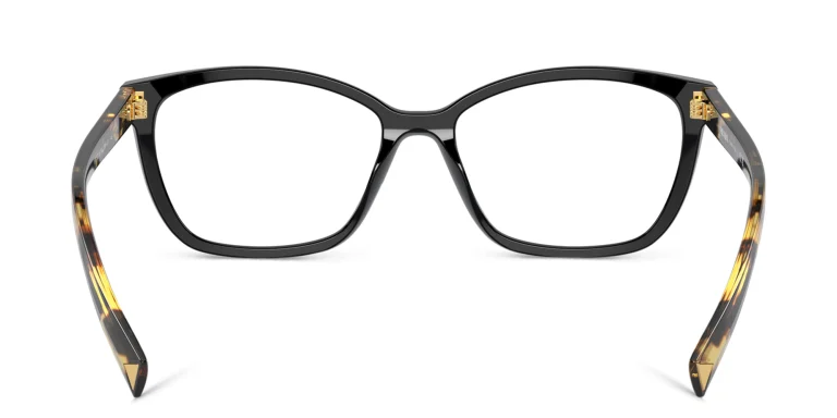 Shop PRADA Wide Rectangle Eyeglasses in Black online.