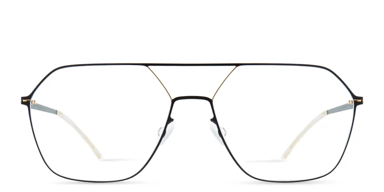 Shop MYKITA Unisex Jelva Wide Aviator Eyeglasses in Black online.
