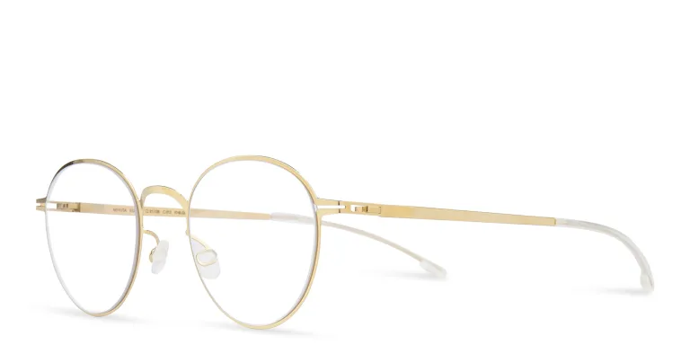 Shop MYKITA Unisex Ede Round Eyeglasses in Gold online.