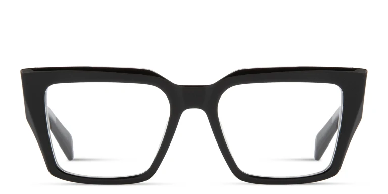 Shop BALMAIN Unisex Square Eyeglasses in Black online.