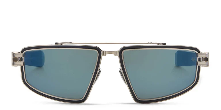 Shop BALMAIN Unisex Aviator Sunglasses in Silver online.