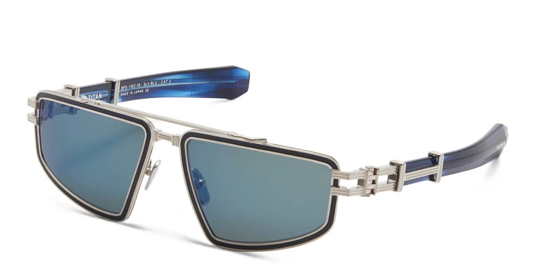 Shop BALMAIN Unisex Aviator Sunglasses in Silver online.