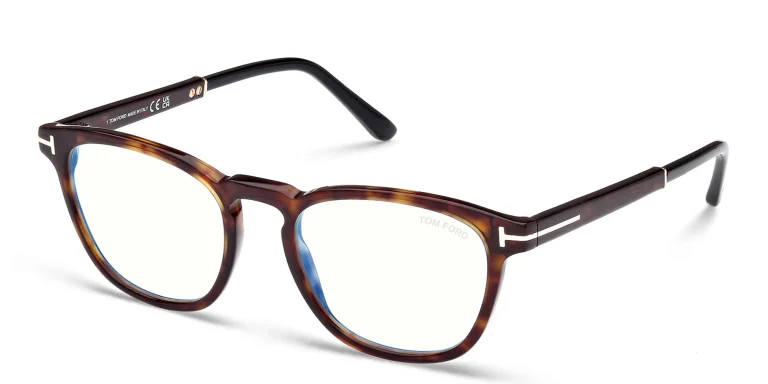 Shop TOM FORD Unisex Round Eyeglasses in Havana online.