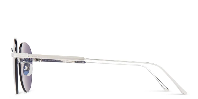 Shop Cartier Signature 'C'de Cartier Round Sunglasses in Silver online.
