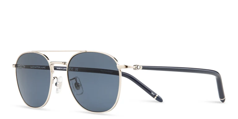 Shop MONTBLANC Pilot Sunglasses in Silver online.