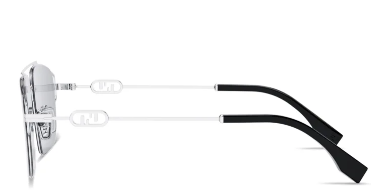 Shop FENDI O'Lock Square Sunglasses in Silver online.