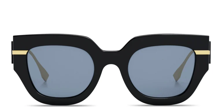 Shop FENDI Fendigraphy Square Sunglasses in Black online.