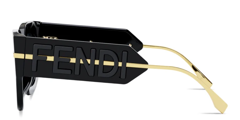 Shop FENDI Fendigraphy Square Sunglasses in Black online.