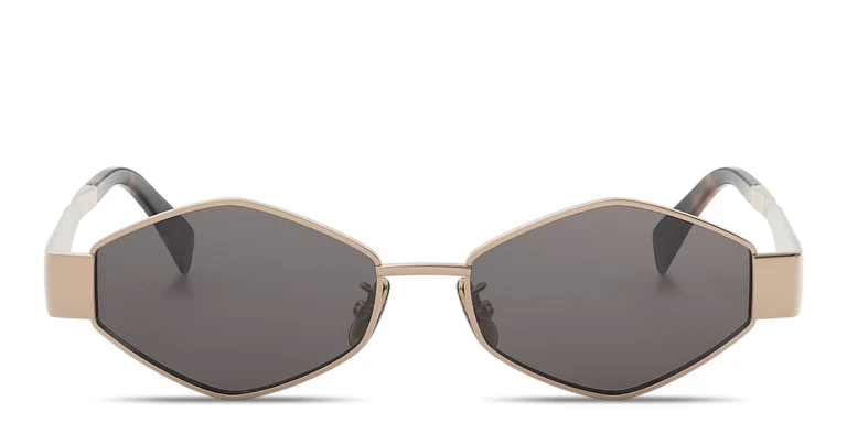 Shop CELINE Metal Triomphe Geometric Sunglasses in Gold online.