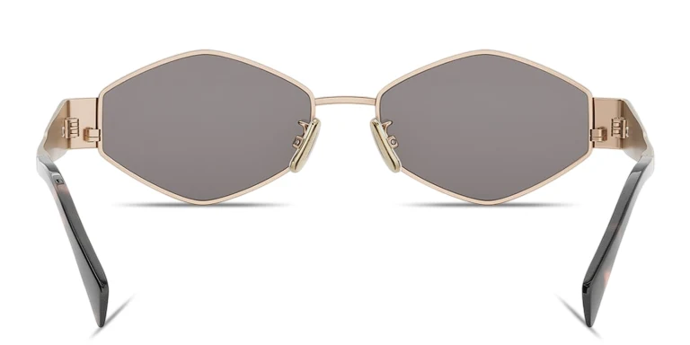 Shop CELINE Metal Triomphe Geometric Sunglasses in Gold online.