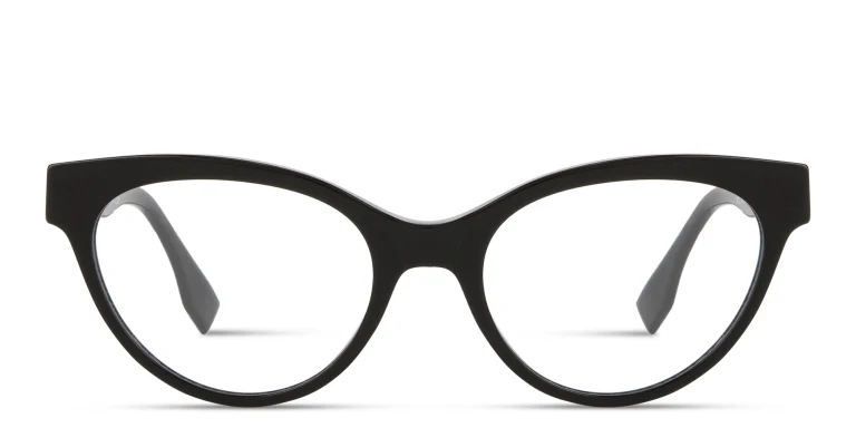Shop FENDI O'Lock Cat-Eye Eyeglasses in Black online.