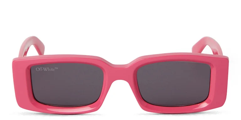 Shop OFF WHITE Unisex Rectangle Sunglasses in Pink online.