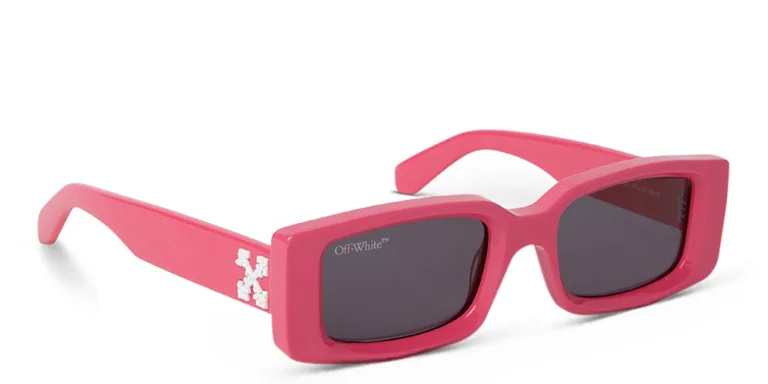Shop OFF WHITE Unisex Rectangle Sunglasses in Pink online.