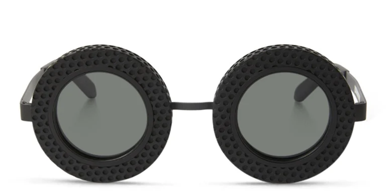 Shop OFF WHITE Chicago Unisex Round Sunglasses in Black online.