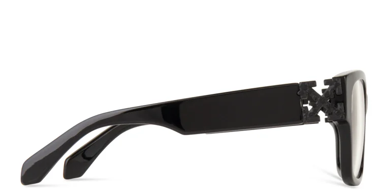 Shop OFF WHITE Style 47 Unisex Square Eyeglasses in Black online.
