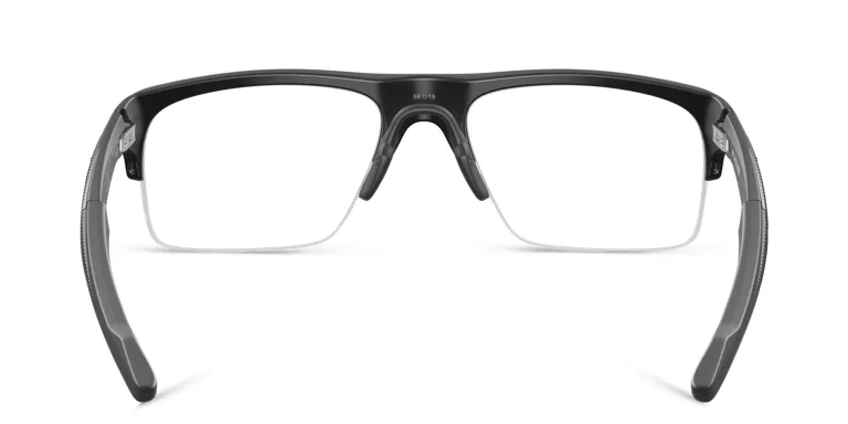 Shop Oakley Half-Rim Wide Rectangle Eyeglasses in Black online.