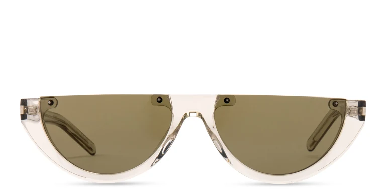 Shop SAINT LAURENT Unisex Half-Rim Cat-Eye Sunglasses in Clear online.
