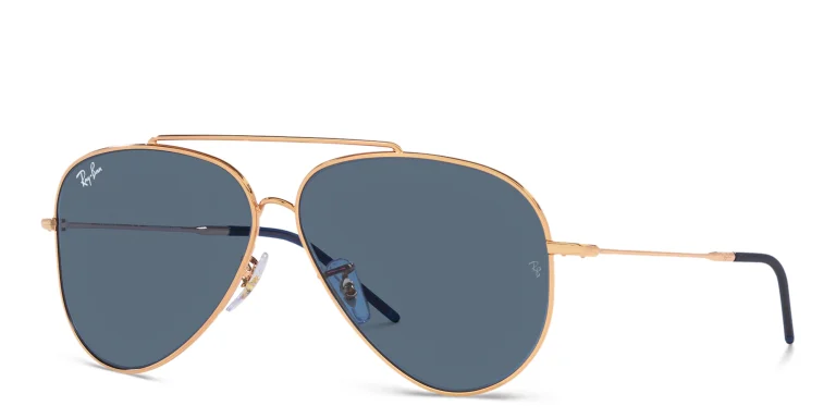 Shop Ray-Ban Reverse Unisex Pilot Sunglasses in Gold online.