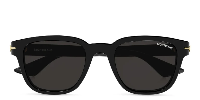 Shop MONTBLANC Square Sunglasses in Black online.