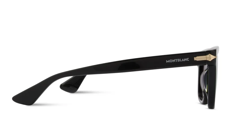Shop MONTBLANC Square Sunglasses in Black online.
