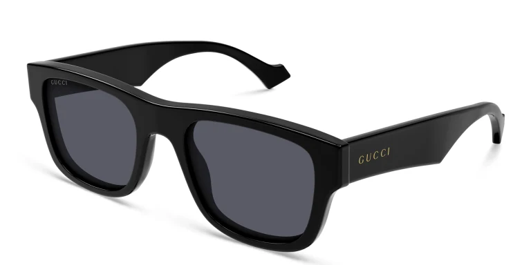 Shop GUCCI Square Sunglasses in Black online.