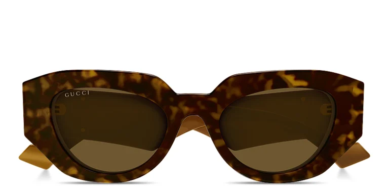 Shop GUCCI GG Irregular Sunglasses in Havana online.