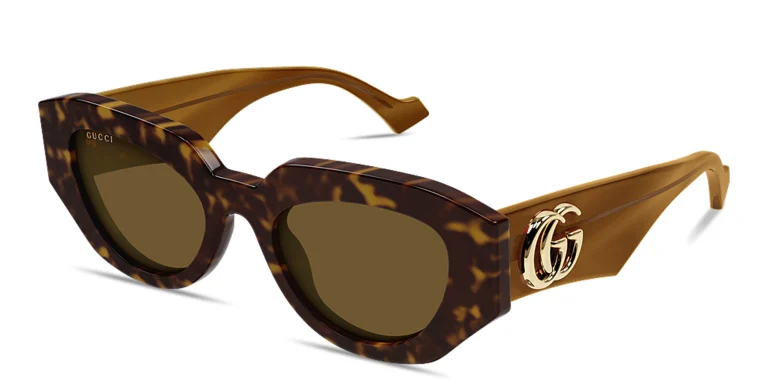 Shop GUCCI GG Irregular Sunglasses in Havana online.