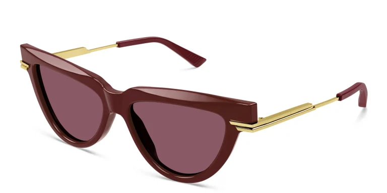 Shop BOTTEGA VENETA Cat-Eye Sunglasses in Red online.