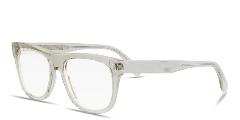 Shop FENDI Fendi First Brown Square Eyeglasses in Beige online.