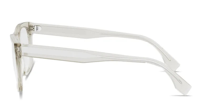 Shop FENDI Fendi First Brown Square Eyeglasses in Beige online.