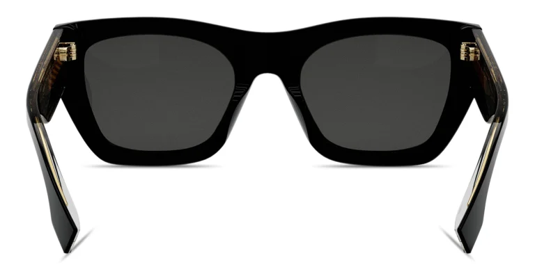 Shop FENDI Fendi Roma Black Rectangular Sunglasses in Black online.