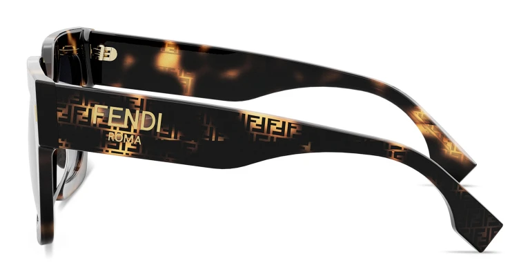 Shop FENDI Fendi Roma Havana Square Sunglasses in Black online.