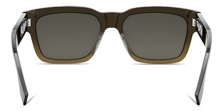 Shop FENDI O'Lock Brown Rectangular Sunglasses in Brown online.