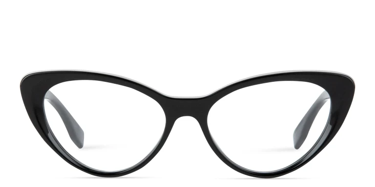 Shop FENDI Lettering Oval Eyeglasses in Black online.