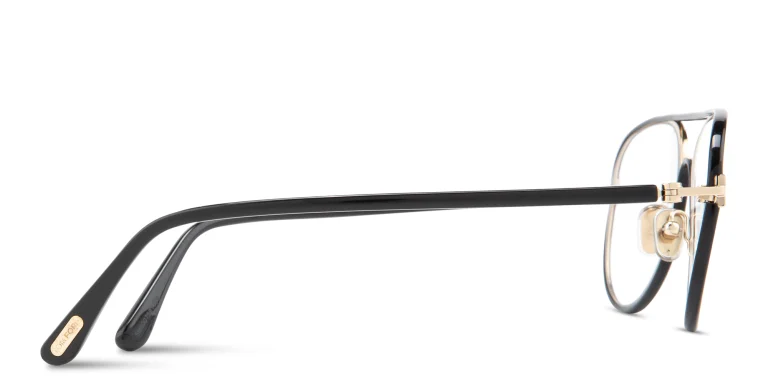 Shop TOM FORD Wide Pilot Eyeglasses in Black online.