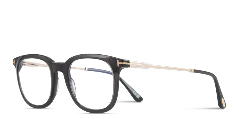 Shop TOM FORD Square Eyeglasses in Black online.