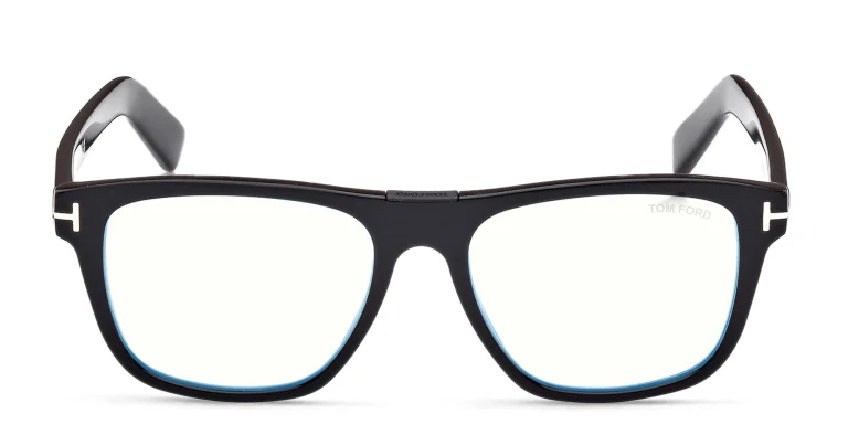Shop TOM FORD Square Eyeglasses in Black online.