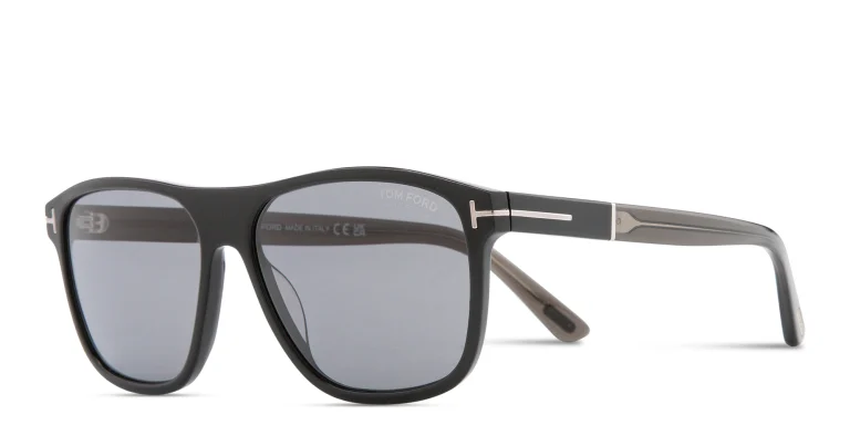 Shop TOM FORD Frances Square Sunglasses in Black online.