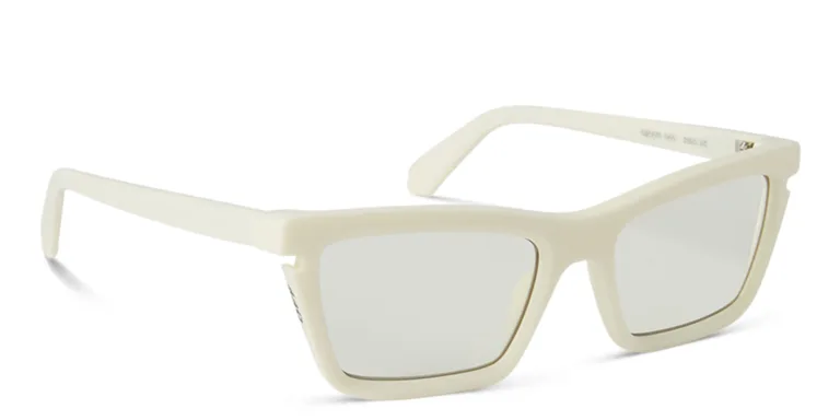 Shop OFF WHITE Style 50 Unisex Wide Cat-Eye Eyeglasses in White online.