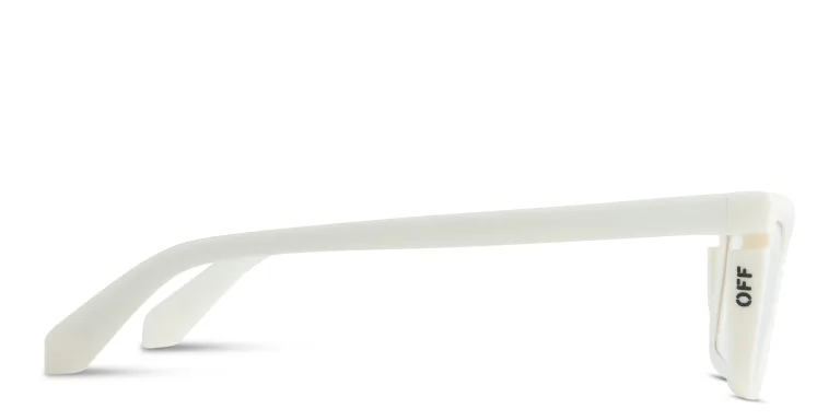 Shop OFF WHITE Style 50 Unisex Wide Cat-Eye Eyeglasses in White online.