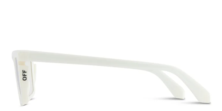 Shop OFF WHITE Style 50 Unisex Wide Cat-Eye Eyeglasses in White online.