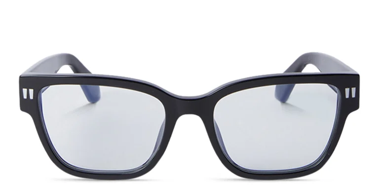 Shop OFF WHITE Style 56 Unisex Rectangle Eyeglasses in Black online.