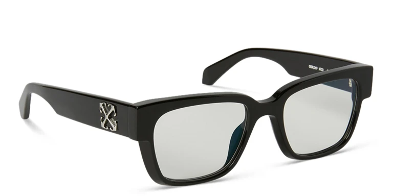 Shop OFF WHITE Style 59 Unisex Square Eyeglasses in Black online.
